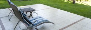 place to relax on the terrace in the garden as background